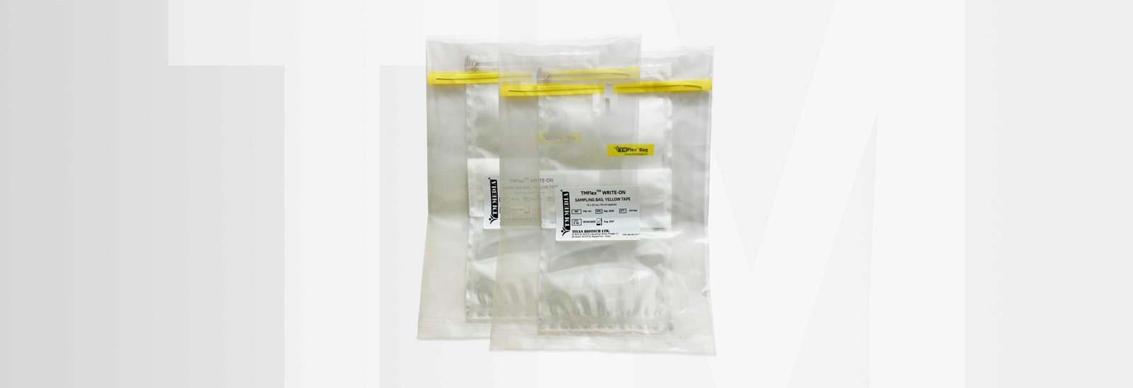 TMFlex Write-On Sampling Bag, Yellow Tape Size: 15x23 cm, 710 ml capacity